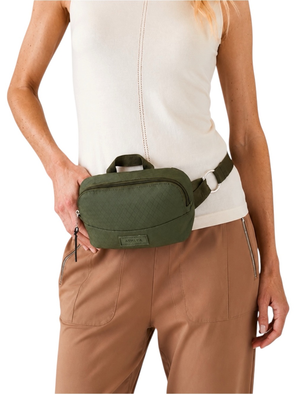 ATHLETA Green Water Resistant Outdoor Excursion Mini Waistbag